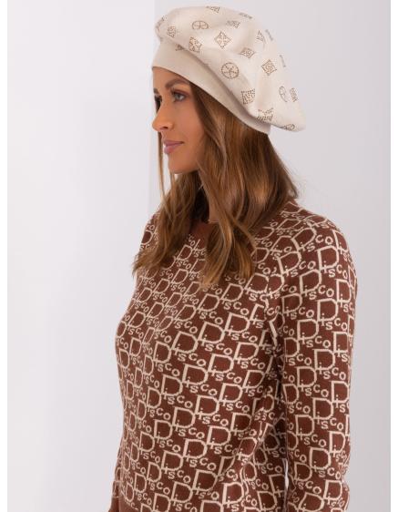 Női barett applikációval OEBA világos bézs színben