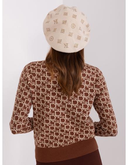 Női barett applikációval OEBA világos bézs színben