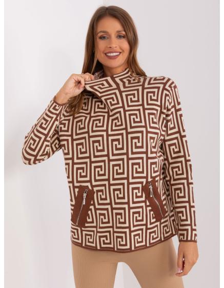 Dámsky sveter KIN hnedo-béžový