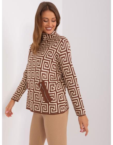 Dámsky sveter KIN hnedo-béžový