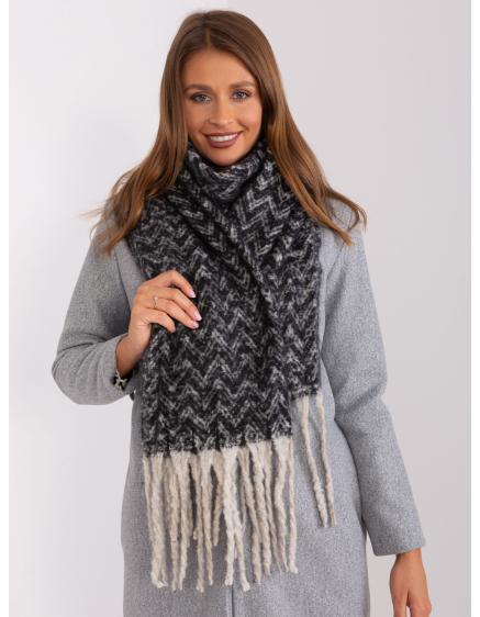 Dámská šála vzorovaná ENTLA černo-béžová 
