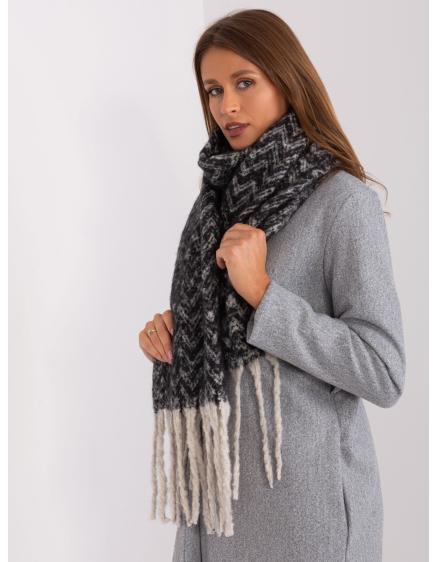 Dámská šála vzorovaná ENTLA černo-béžová 