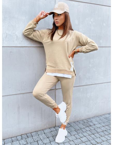 Női pulóver szett TORONTO bézs színű