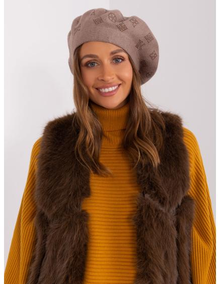 Női barett strasszkövekkel OSUI sötétbézs sötétbézs