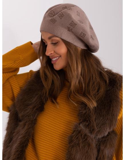 Női barett strasszkövekkel OSUI sötétbézs sötétbézs