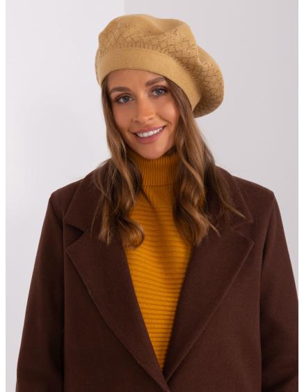 Dámský baret s aplikací ECERY hnědý 