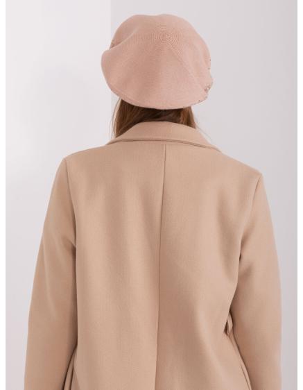 Dámský baret s kamínky USTO béžový 