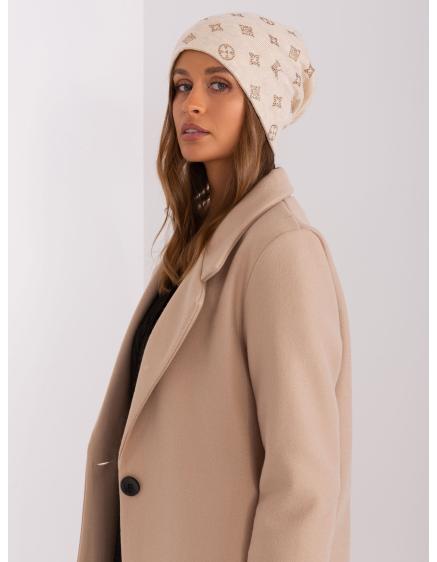Dámská čepice s kamínky IMIKI světle béžová