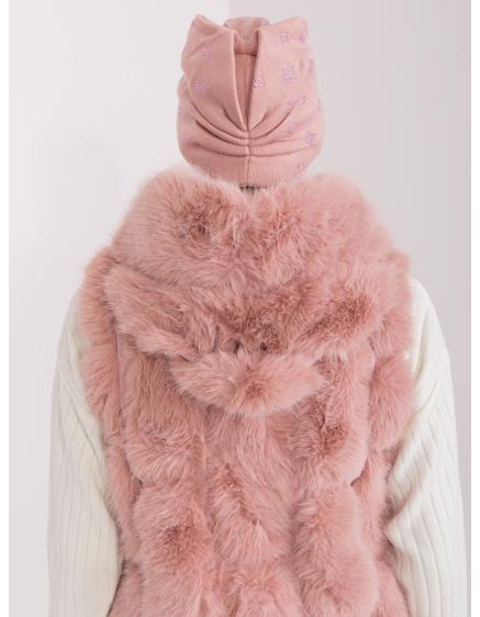 Dámská čepice s aplikací UROTHE růžová