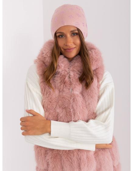 Dámská čepice s aplikací UROTHE růžová