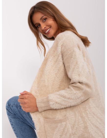 Dámský svetr s kapsami ACKA světle béžový  