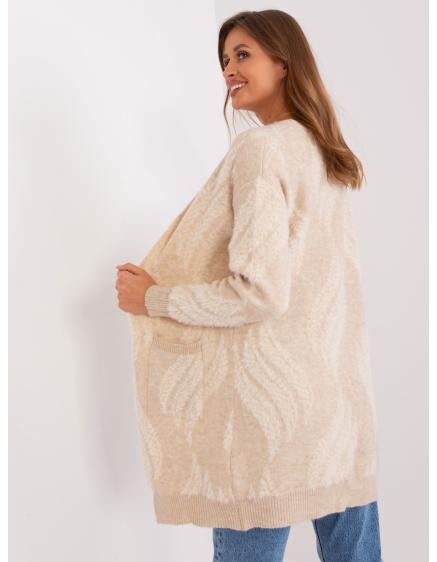 Dámský svetr s kapsami ACKA světle béžový  