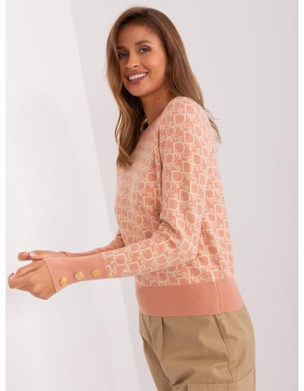 Dámsky vzorovaný sveter UATE ružovo-béžový