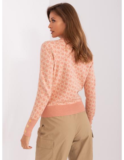 Dámsky vzorovaný sveter UATE ružovo-béžový