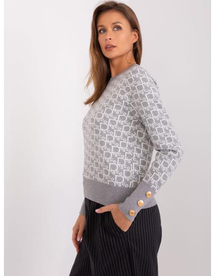Dámský svetr s viskózou ALL šedobílý 