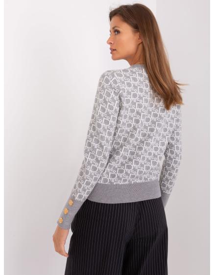 Dámský svetr s viskózou ALL šedobílý 