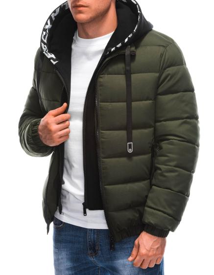 Pánská prošívaná zimní bunda 572C khaki