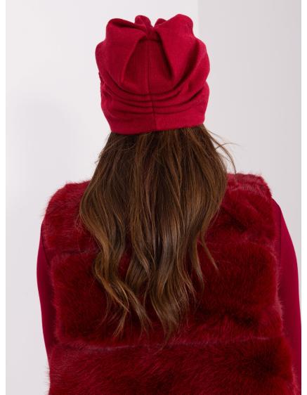 Dámská čepice s kamínky IAH vínová 