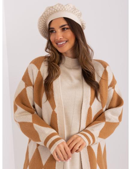 Dámský svetr s aplikací HAT světle béžový 