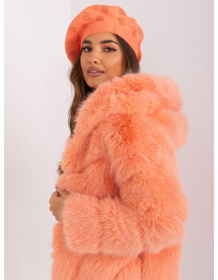 Női barett PARUAH applikációval barack színű