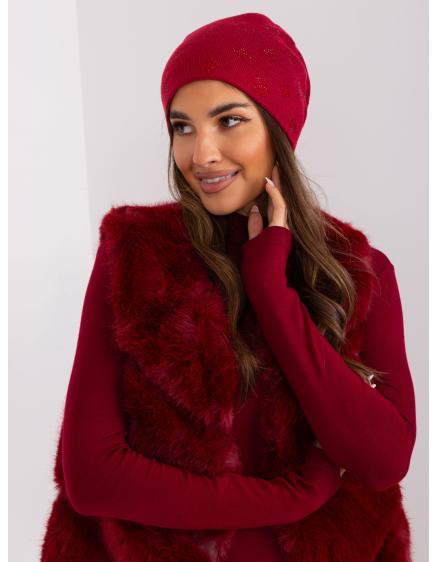 Női sapka strasszkövekkel SUSAH bordó