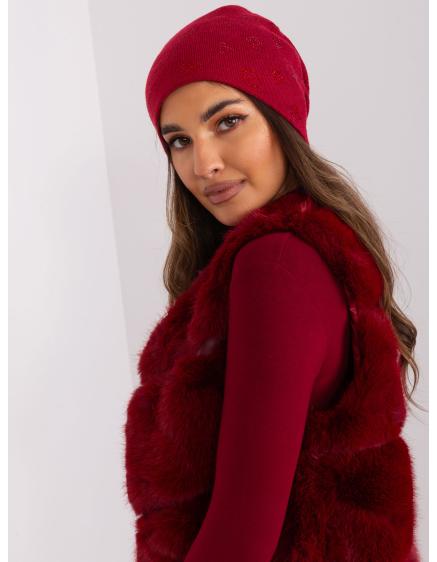 Női sapka strasszkövekkel SUSAH bordó