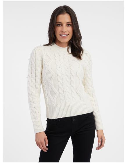 Krém női pulóver