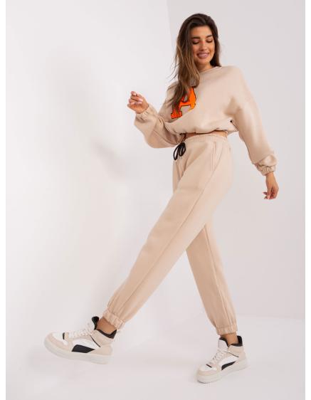 Női szett ZONKA foltokkal bézs és fluo narancs színben