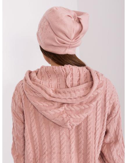 Dámská čepice s kamínky JACK světle růžová 