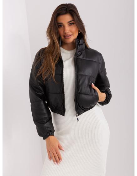 WABI dámska bunda z ekokože čierna