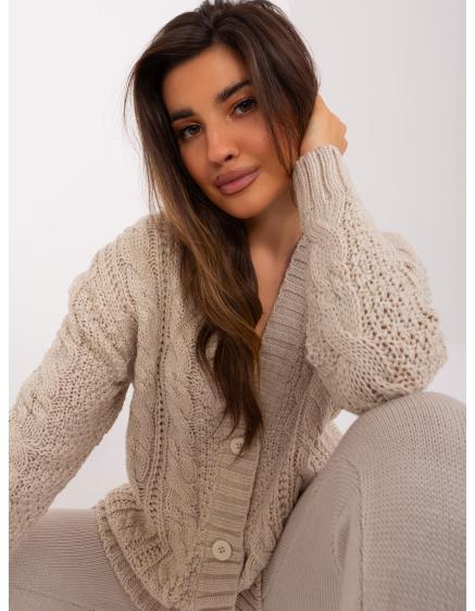 Női gombos pulóver HAFRAN bézs színben