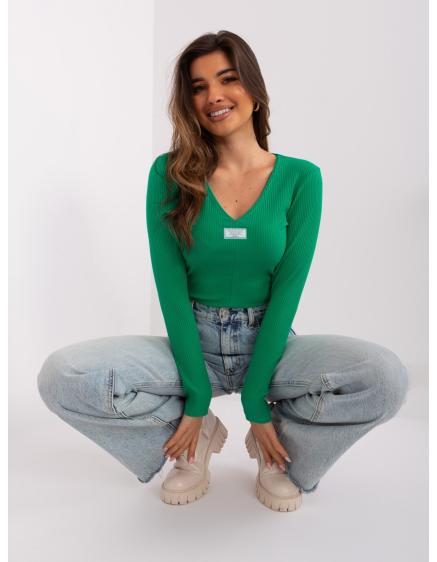 Női V-nyakú blúz SIMONA zöld