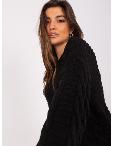 Dámský svetr s příměsí vlny kostkovaný FILIPPA černý 