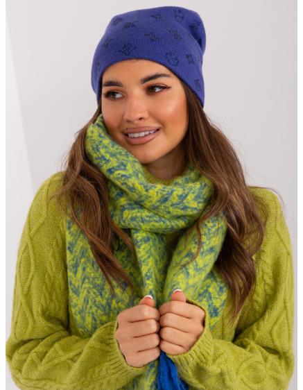 Női sapka applikációkkal VINCENZO sötétkék