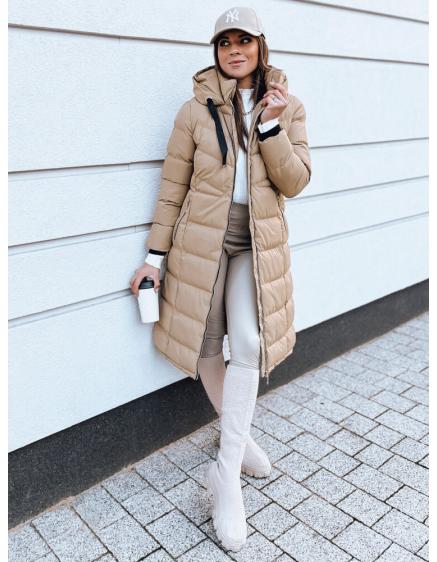 Női steppelt kabát MENSI bézs színű