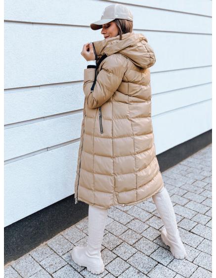 Női steppelt kabát MENSI bézs színű