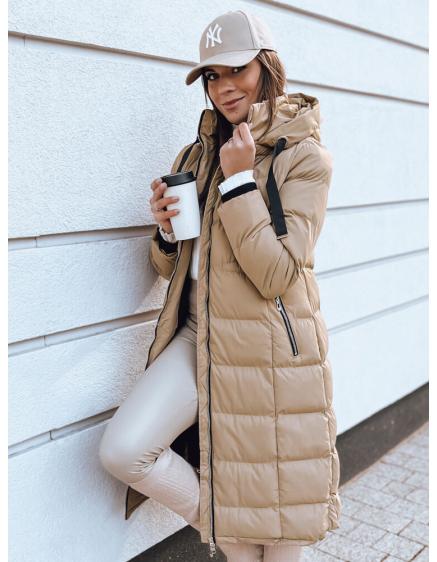 Női steppelt kabát MENSI bézs színű