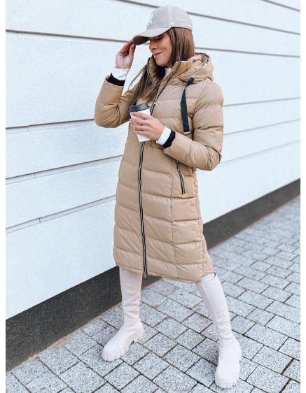 Női steppelt kabát MENSI bézs színű
