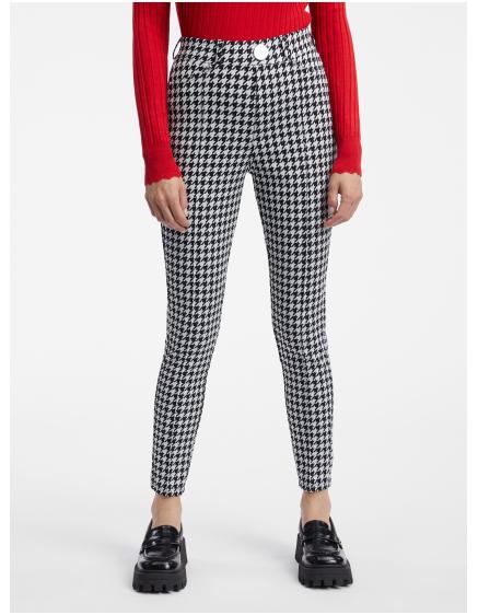 Fehér és fekete női mintás nadrág