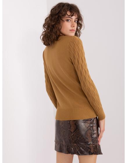 Női mintás pulóver TREG barna