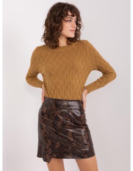 Női mintás pulóver TREG barna