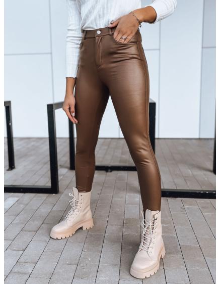 Dámské kožené kalhoty TOURMALIN tmavě hnědé