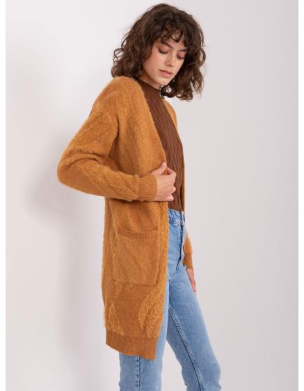 Dámský svetr s kapsami NIN hnědý