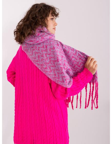 Dámská pletená šála INYO růžovomodrá 