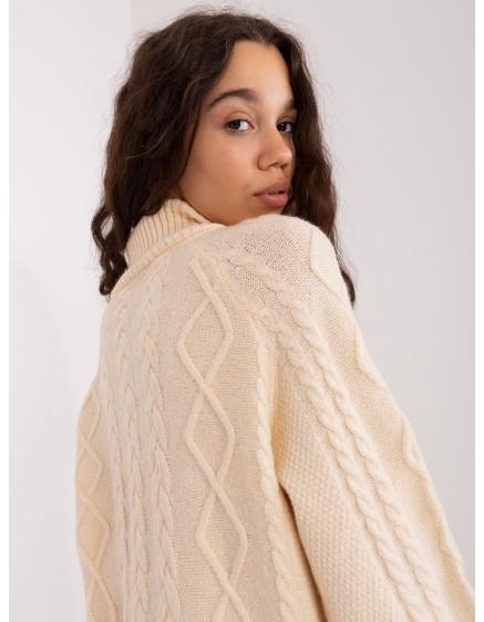 Dámský svetr s copánky EMA světle béžový