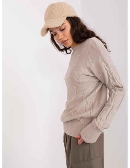 Dámský svetr s copánky ZOE béžový 