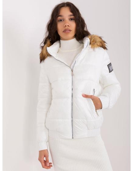 Női kabát levehető kapucnival RENATA fehér