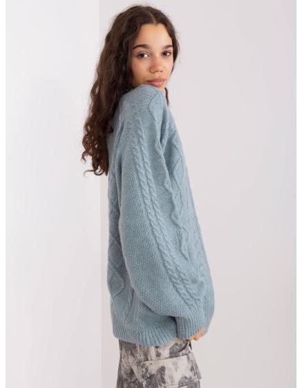 Dámský svetr s rolákem kostkovaný AGGA tmavě mátový  