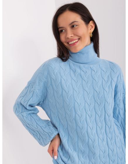 Dámský svetr s rolákem ANRR světle modrý 