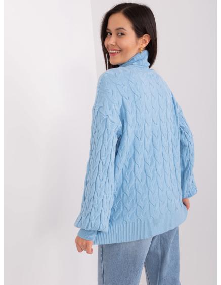 Dámský svetr s rolákem ANRR světle modrý 